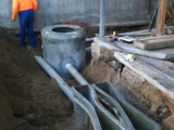 Flumes and drainage  being installed